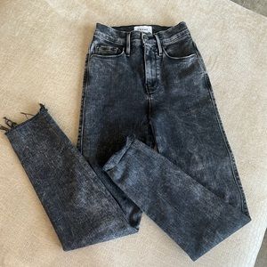 Frame denim black jeans, le Sylvie slender straight, size 23